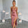 Spaghetti Strap Dress with Split Design Deep V-Neck Sleeveless Backless Bodycon Party Dresses for Womens Clothing