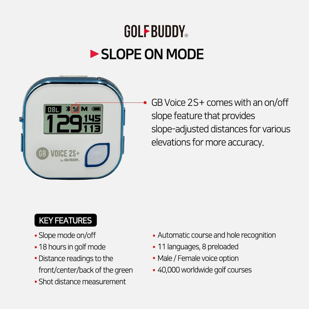 Golf Buddy Voice 2 SE Talking GPS Rangefinder, 20 Hours Battery Life Golf Distance Range Finder, Preloaded with 40,000 Worldwide Courses, Easy-To-Use Golf Navigation for Hat (Blue)