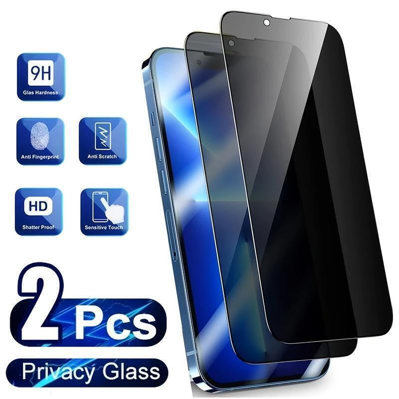 2PCS Privacy Tempered Glass for Iphone 13 14 15 16 17 Pro Max Screen Protectors