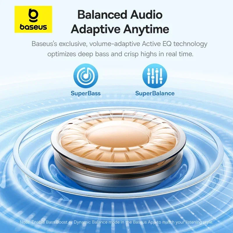 Baseus EP10 Pro ANC Earbuds Wireless Bluetooth 6.0 Earphones 50Db Realtime Adaptive Headphones 6 Mic Hi-Res LDAC IP55 Ear Buds