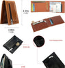 Bifold Multi Card Case Anti-Lost Bluetooth Leather Wallet with Alarm, Position Record (Via Phone GPS) (Brown)