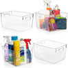 Clear Plastic Storage Bins, Pantry & Cabinet Organizer, 4 Pack