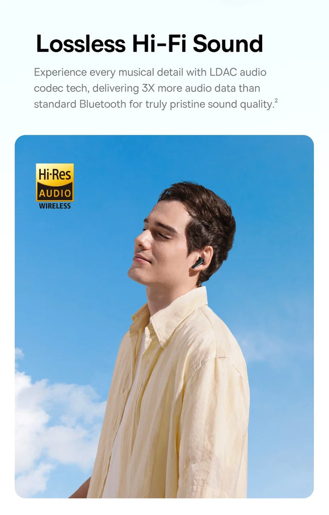 Baseus EP10 Pro ANC Earbuds Wireless Bluetooth 6.0 Earphones 50Db Realtime Adaptive Headphones 6 Mic Hi-Res LDAC IP55 Ear Buds