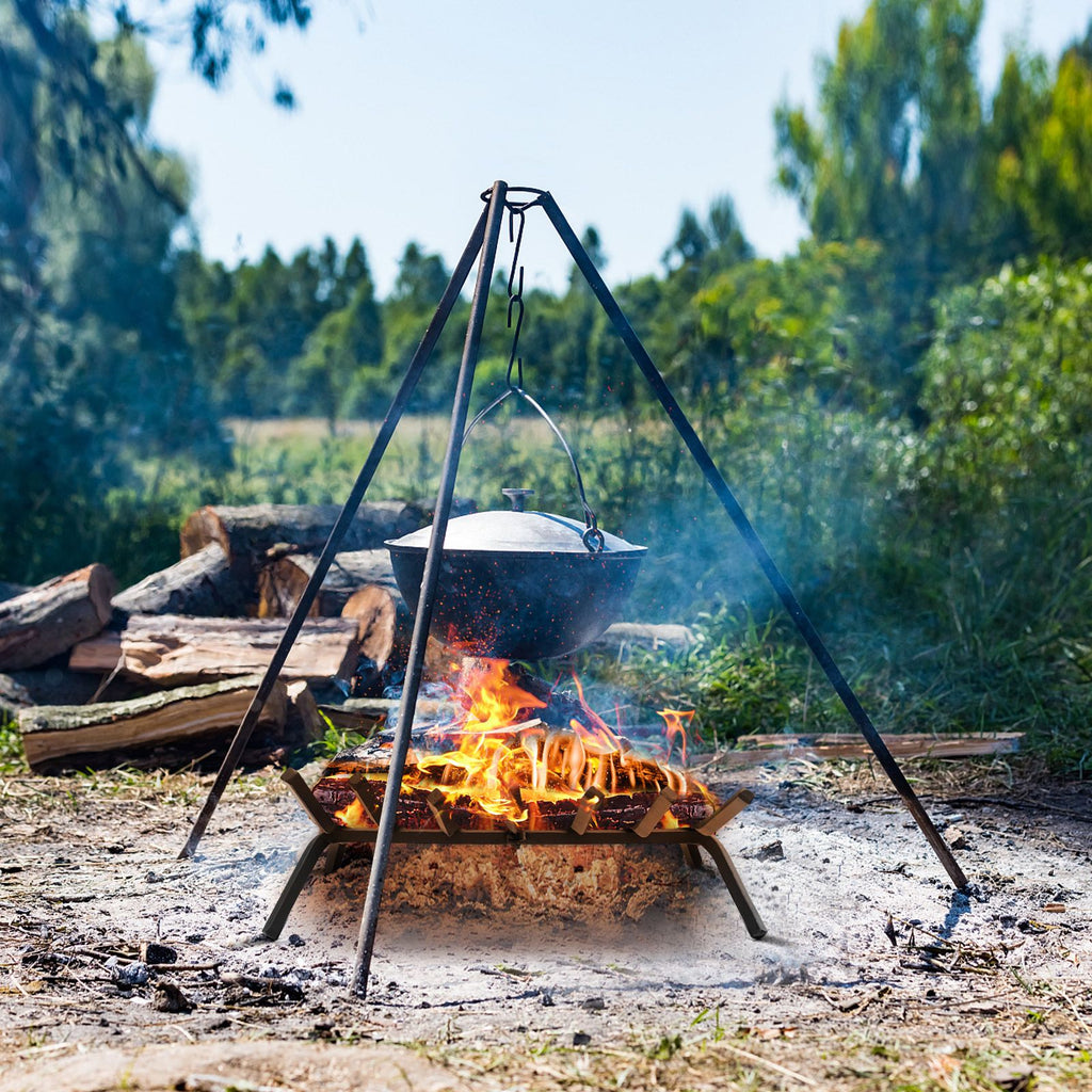 Outdoor Fireplace Grate Iron Fireplace Log Holder with 7 Steel Bars