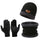 Men'S Windproof Hat Outdoor Travel Leisure Winter Scarf Gloves Three-Piece Neck One plus Cashmere Warm Winter Knitted Hat