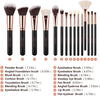 Makeup Brushes 15Pcs Professional Makeup Brush Set with Travel Bag