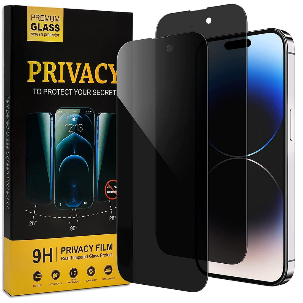 2PCS Privacy Tempered Glass for Iphone 13 14 15 16 17 Pro Max Screen Protectors