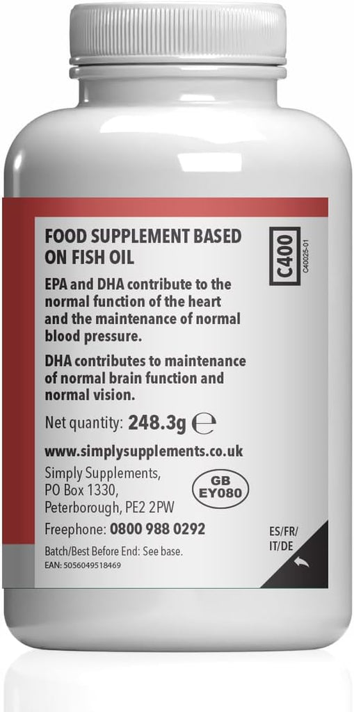 Omega 3 Fish Oil 1000Mg | 180 Capsules | High EPA & DHA