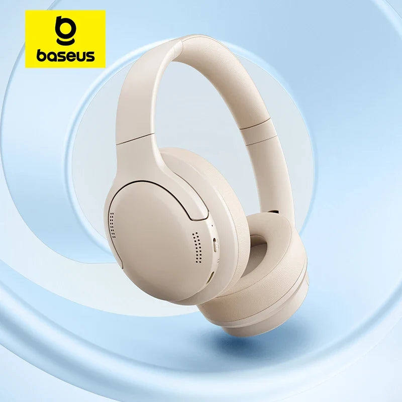 Baseus Wireless Headphones Bluetooth 6.0 HIFI Level Earphone 40Mm Driver Foldable over Ear Headsets 80H Playtime Spatial Audio