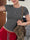 Islasuriya Solid Color round Neck Pleated Slim Fit Short Sleeve T-Shirt