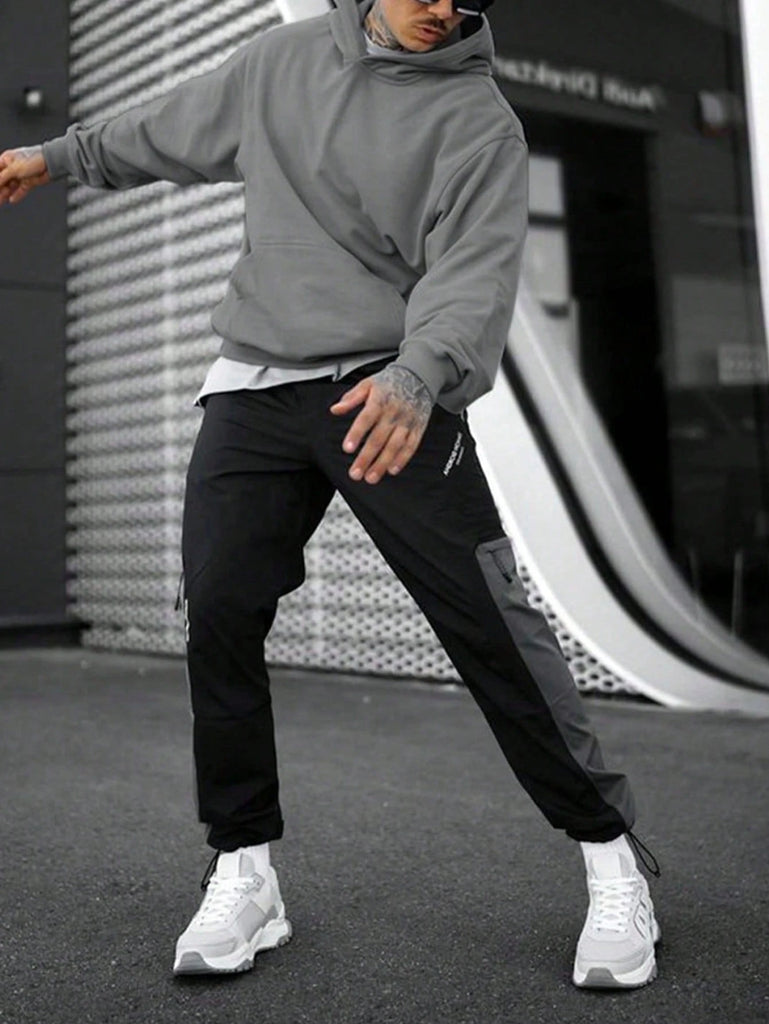 Men'S Fashionable Solid Color Hoodie