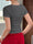 Islasuriya Solid Color round Neck Pleated Slim Fit Short Sleeve T-Shirt