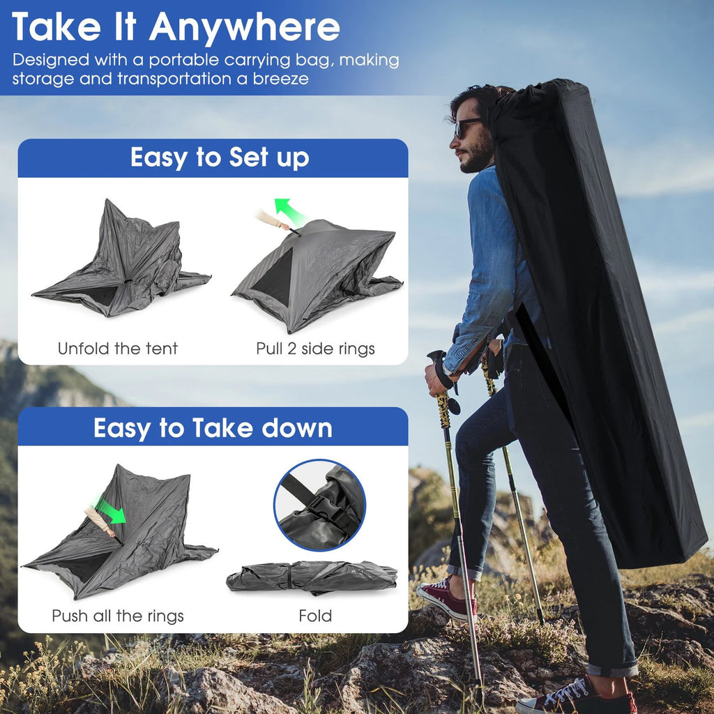 Pop-Up Camping Tent with Carry Bag and Rainfly for 2-3 People