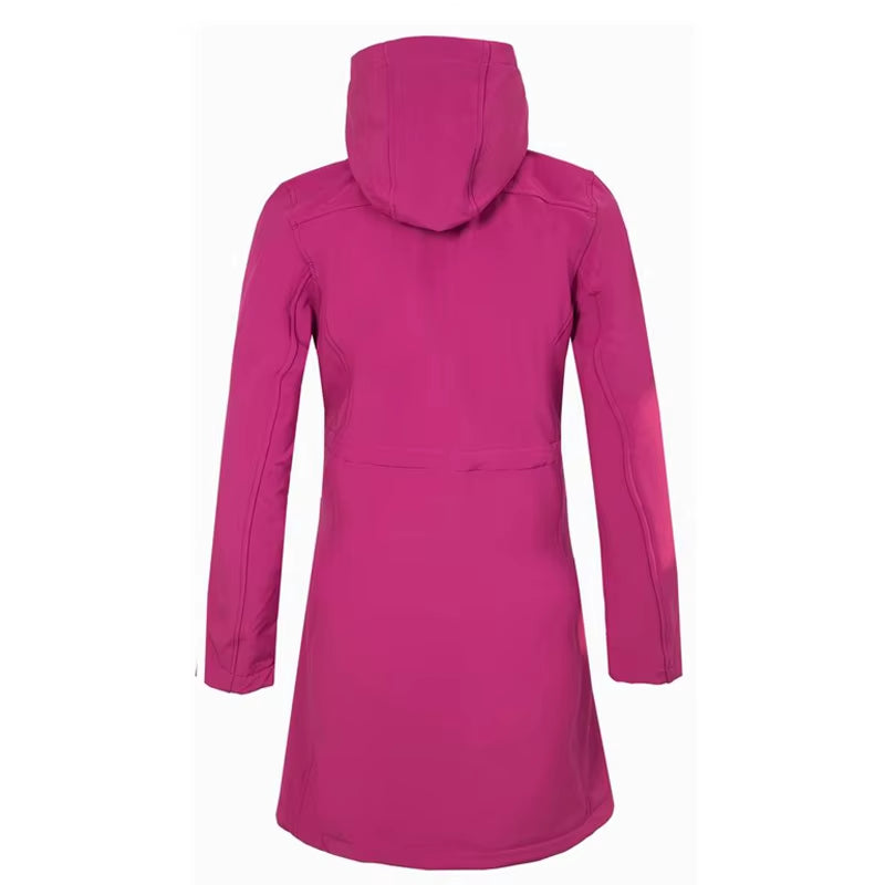 THE ARCTIC LIGHT Women'S Hiking Jacket Long Soft Shell Fleece Outdoor Windbreaker Camping Trekking Climbing Female Coats Winter