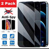 2PCS Privacy Tempered Glass for Iphone 13 14 15 16 17 Pro Max Screen Protectors