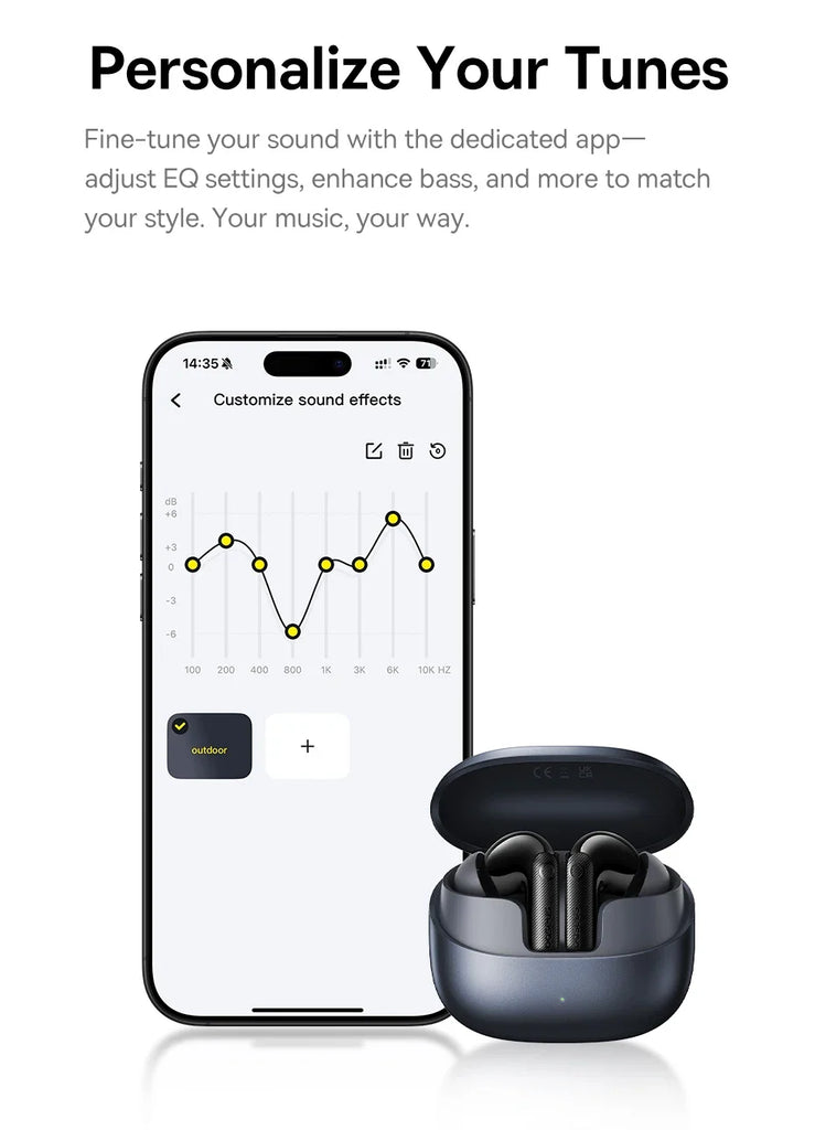 Baseus EP10 Pro ANC Earbuds Wireless Bluetooth 6.0 Earphones 50Db Realtime Adaptive Headphones 6 Mic Hi-Res LDAC IP55 Ear Buds