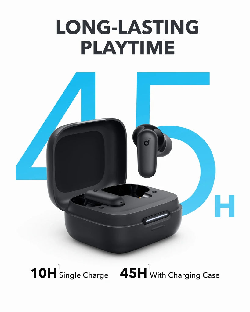 Soundcore P30I by Anker Noise Cancelling Earbuds, Strong and Smart Noise Cancelling, Powerful Bass, 45H Playtime, Bluetooth 5.4