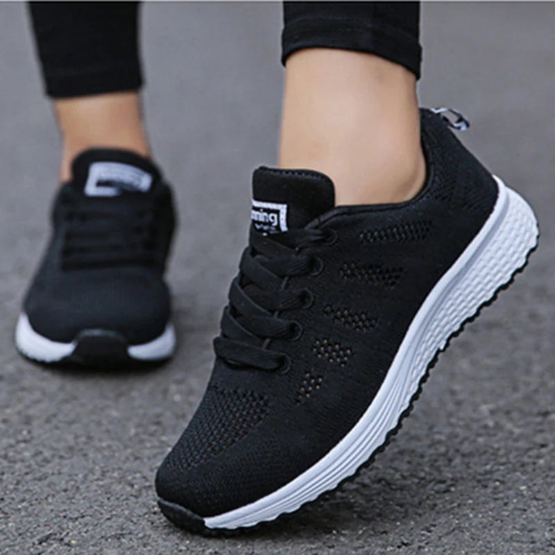 Women Casual Shoes Fashion Breathable Walking Mesh Flat Shoes Sneakers Women Gym Vulcanized Shoes White Female Footwear