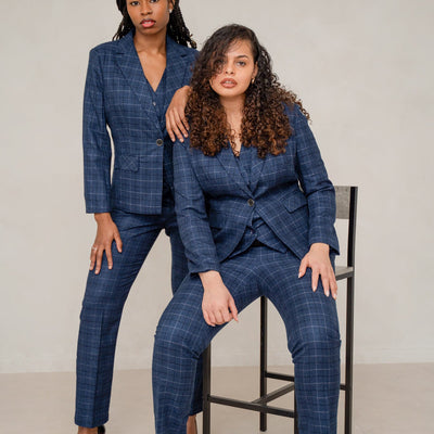 The plaid powered 3-piece pantsuit