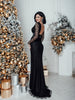 Lace Evening Gown – Elegant Black Tie Lace Dress, Wedding Guest Maxi Dress