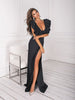 elegant black maxi dress