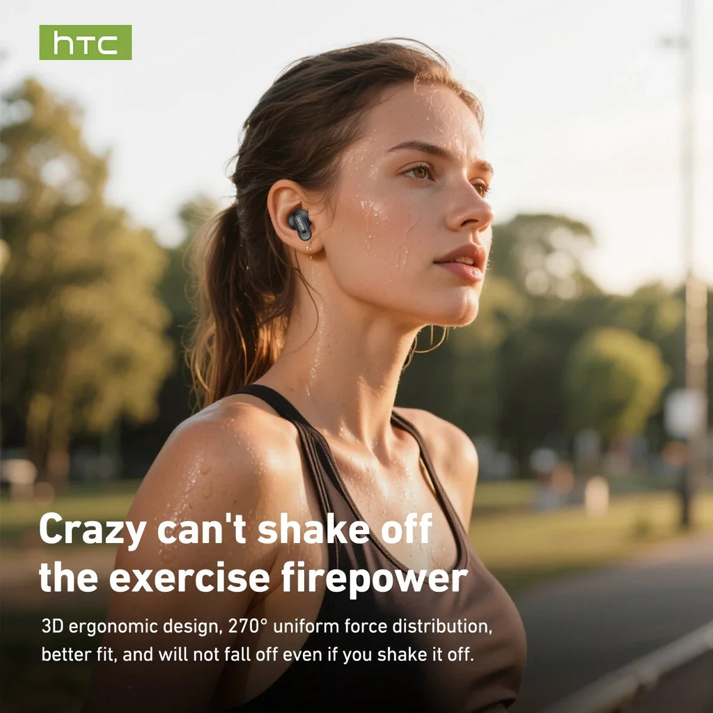 HTC NE79 TWS Bluetooth 6.0 Earbuds AI Translation 135 Languages ENC Noise Cancelling Hifi Stereo Headphones with LED Display