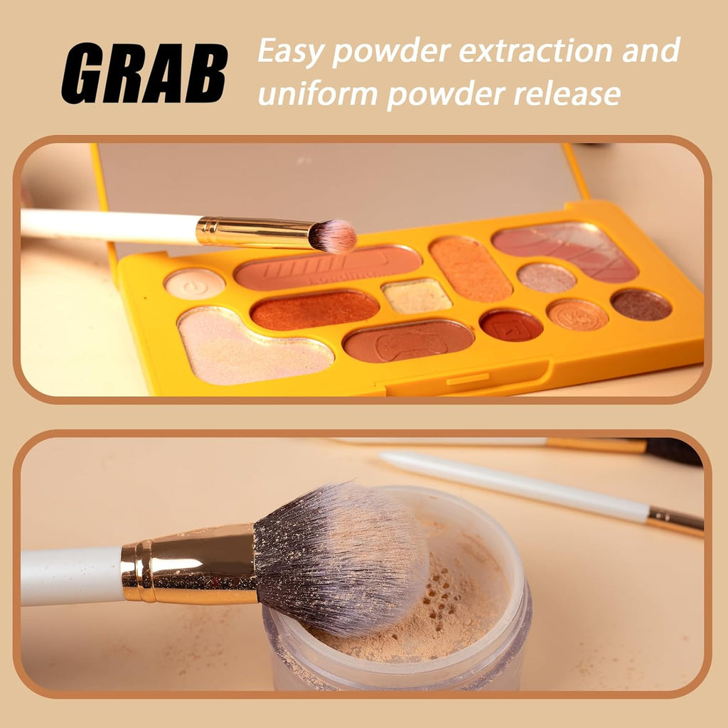 Professional Makeup Brushes Set (12Pcs), Pearl Flash Handles, Comfortable to Hold and Easy to Use. Full Face Travel Make up Brushes Set Professional with Case