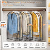 Gusseted Clear Suit Covers Garment Bags for Clothes 100Cm Waterproof Cothes Covers Protector Bags with Side Zip for Coats, Shirts, Dresses, 3 Packs