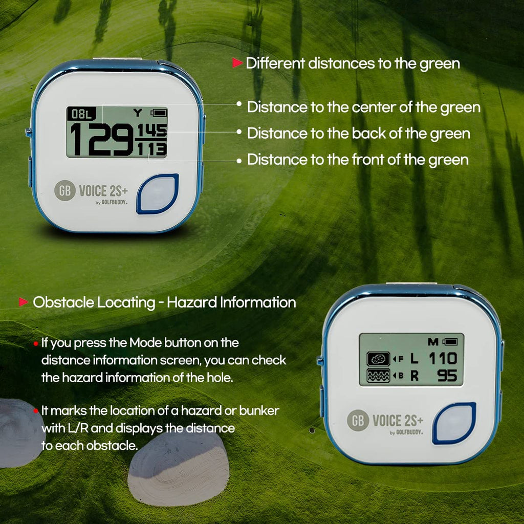 Golf Buddy Voice 2 SE Talking GPS Rangefinder, 20 Hours Battery Life Golf Distance Range Finder, Preloaded with 40,000 Worldwide Courses, Easy-To-Use Golf Navigation for Hat (Blue)
