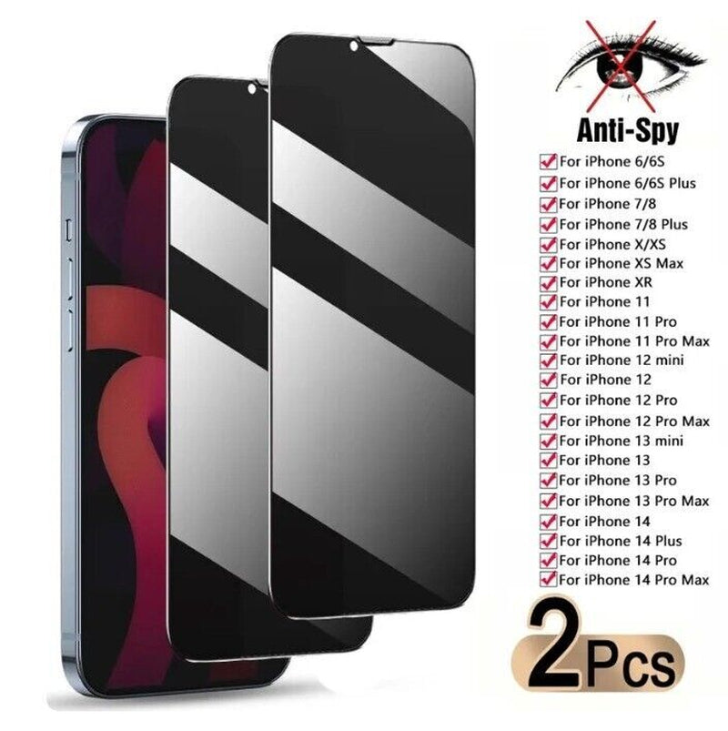 2PCS Privacy Tempered Glass for Iphone 13 14 15 16 17 Pro Max Screen Protectors