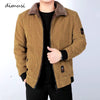 Winter Men'S Bomber Jacket Fashion Man Corduroy Cotton Warm Padded Coats Casual Outwear Thermal Jackets Mens Clothing