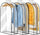 Gusseted Clear Suit Covers Garment Bags for Clothes 100Cm Waterproof Cothes Covers Protector Bags with Side Zip for Coats, Shirts, Dresses, 3 Packs