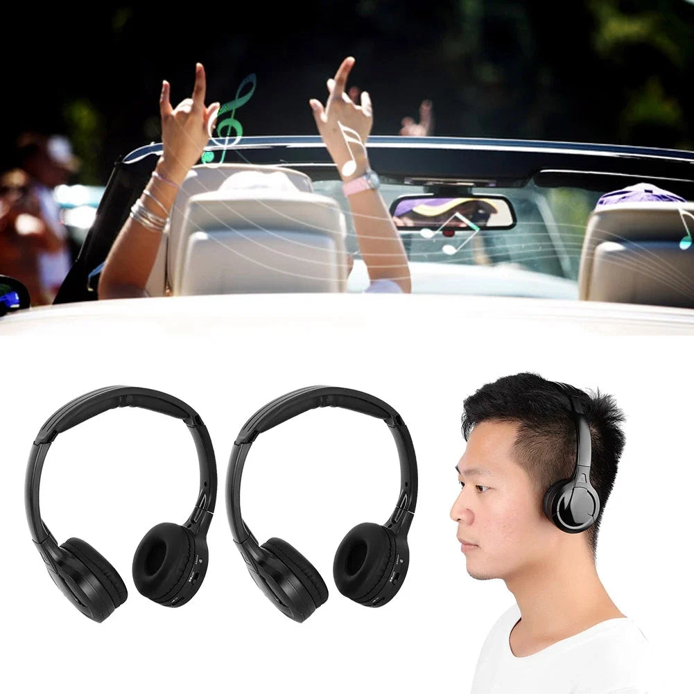 2 Channel Cordless Infrared IR Stereo Audio Headphone Earphone for Car Headrest DVD Cordless Headphone Infrared Headphone