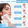 Cotton Facial Dry Wipes 100 Count, Deeply Cleansing Disposable Face Towel Cotton Tissue, Multi-Purpose for Skin Care, Make-Up Wipes, Face Wipes and Facial Cleansing