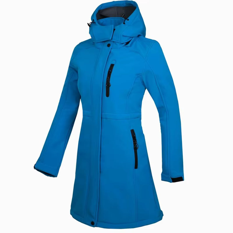 THE ARCTIC LIGHT Women'S Hiking Jacket Long Soft Shell Fleece Outdoor Windbreaker Camping Trekking Climbing Female Coats Winter